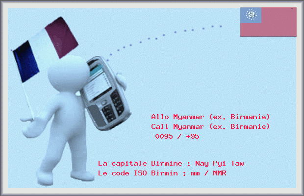 indicatif téléphonique Birmanie en image Myanmar (ex. Birmanie)