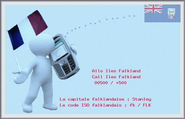 indicatif téléphonique Falklands-Malouines en image Iles Falkland